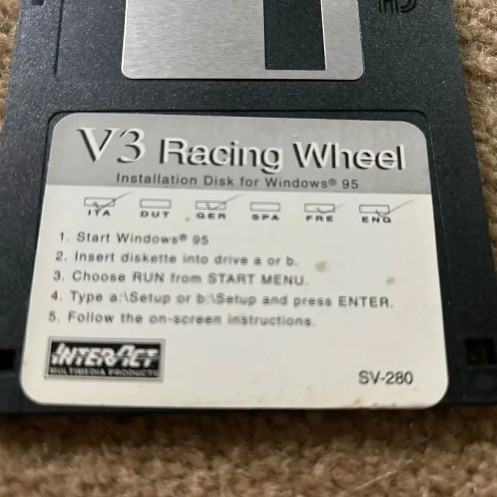 V3 Racing Wheel Installation Disk For Windows 95 SV-280 - Picture 2 of 3